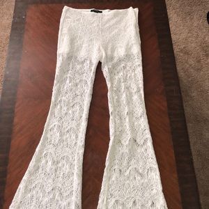 Lace bell bottom palazo pants
